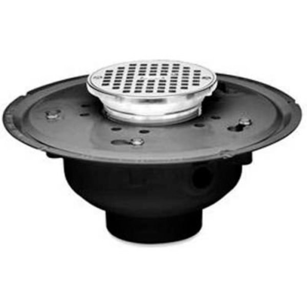 Oatey Oatey 4" PVC Adjustable Commercial Drain with 10" Cast Nickel Grate & Round Top 72374